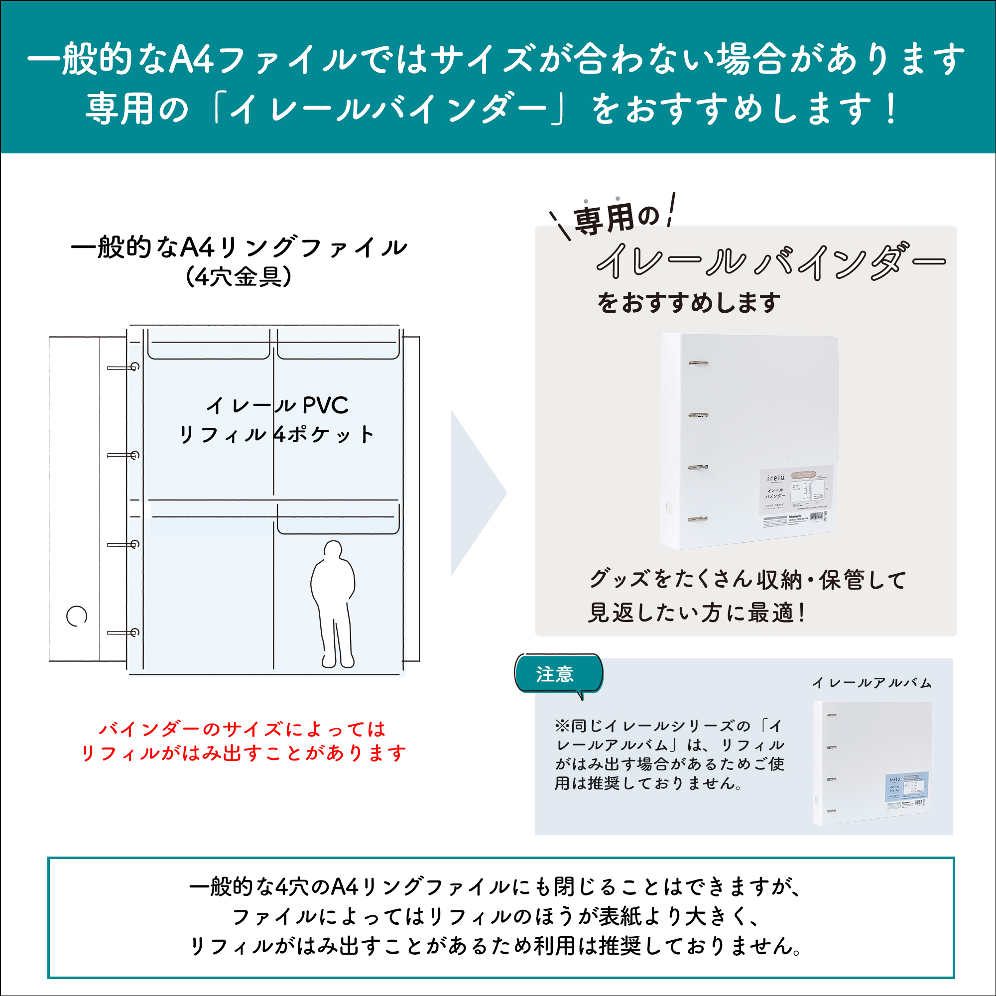 イレール PVCリフィル 4ポケット