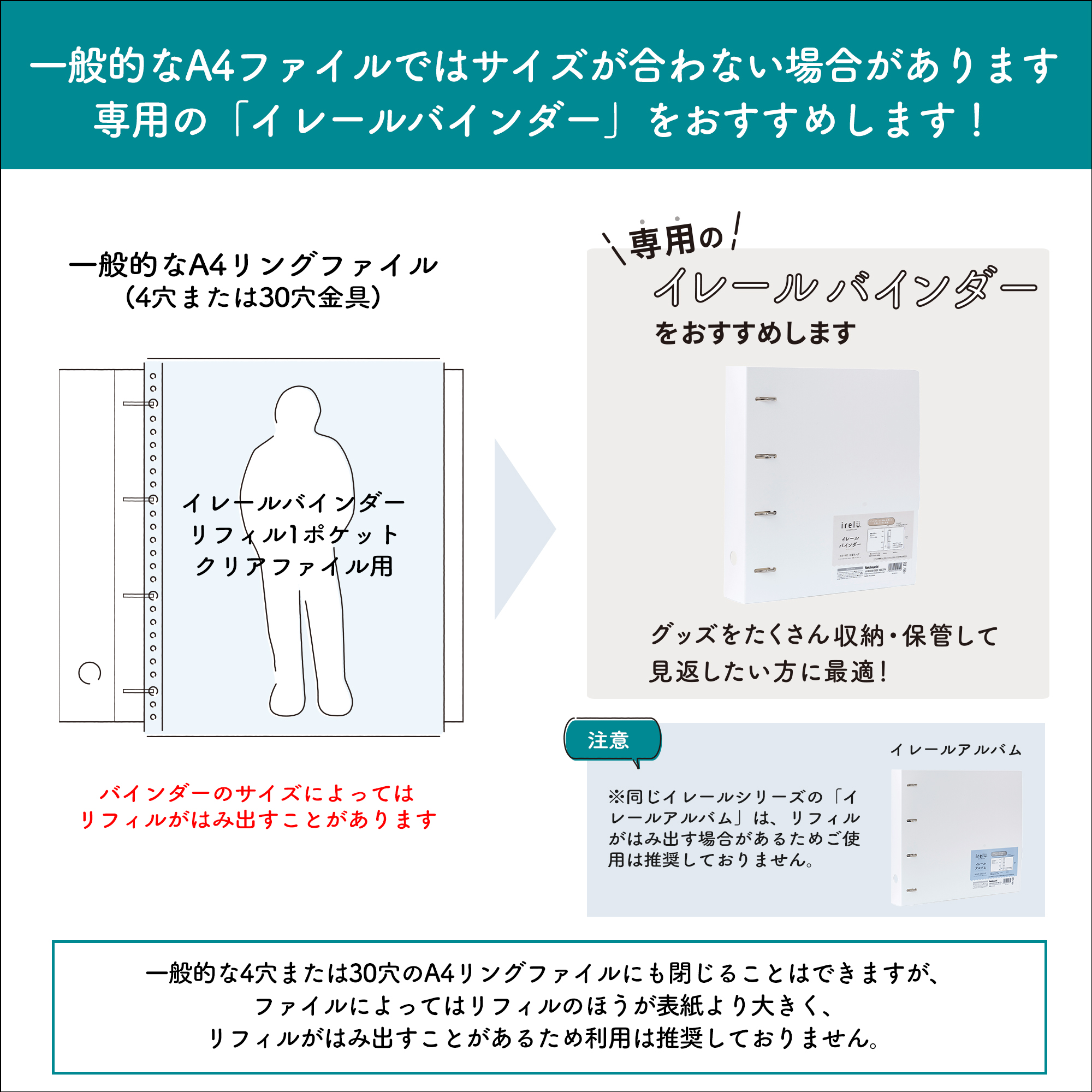 イレールバインダーリフィル 1ポケット(両面)クリアファイル用