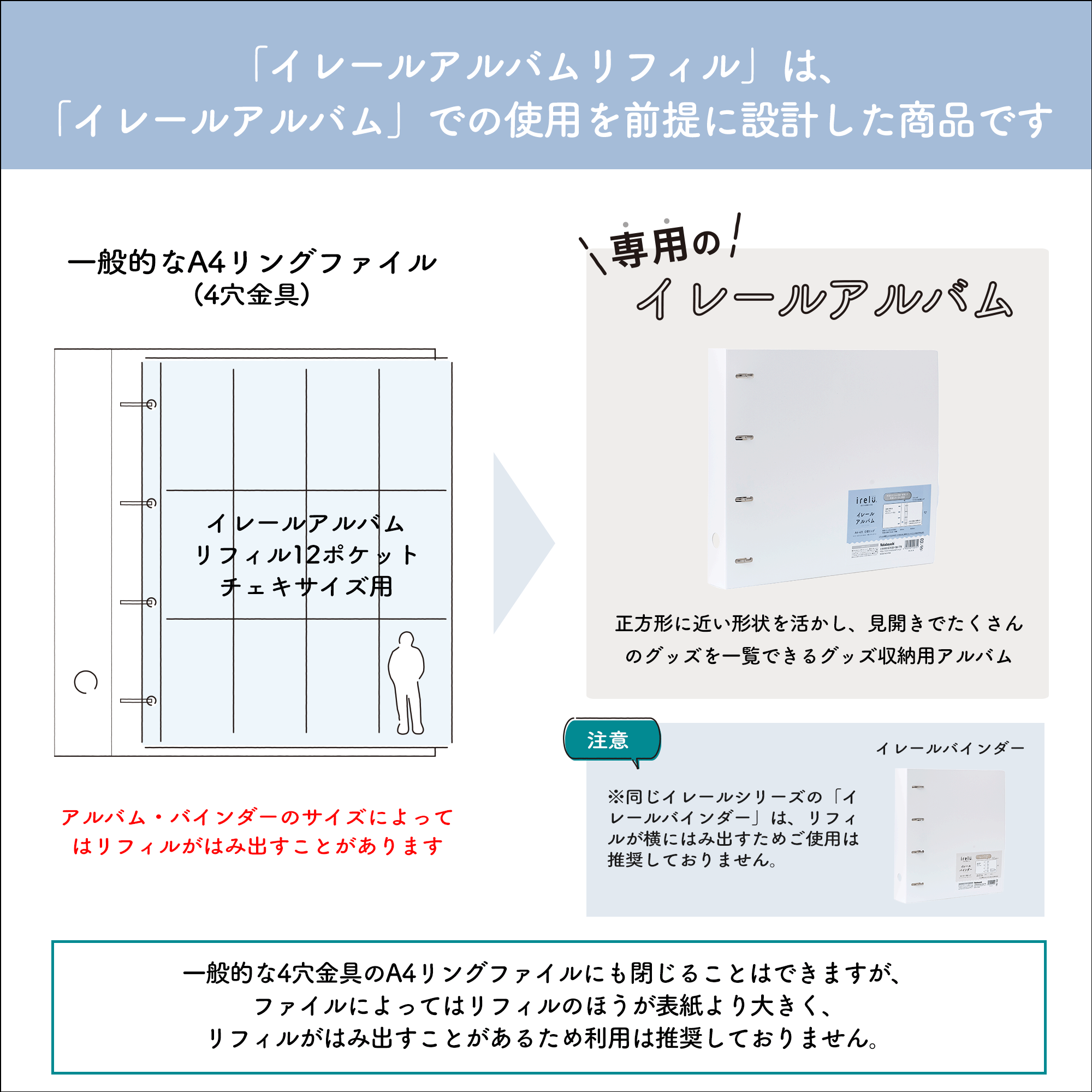 イレールアルバムリフィル 12ポケット チェキ用