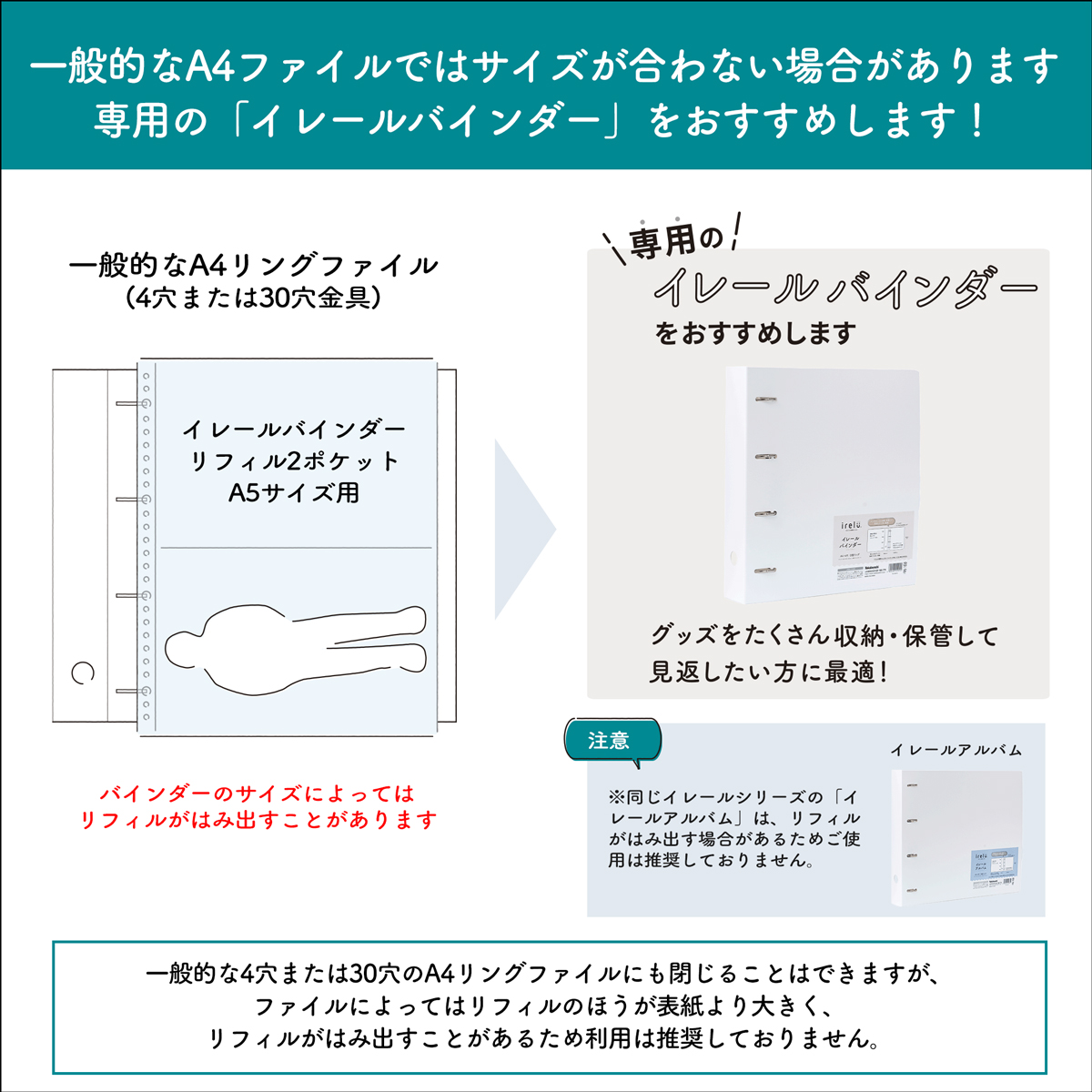 「イレールバインダー」との組み合わせがおすすめ