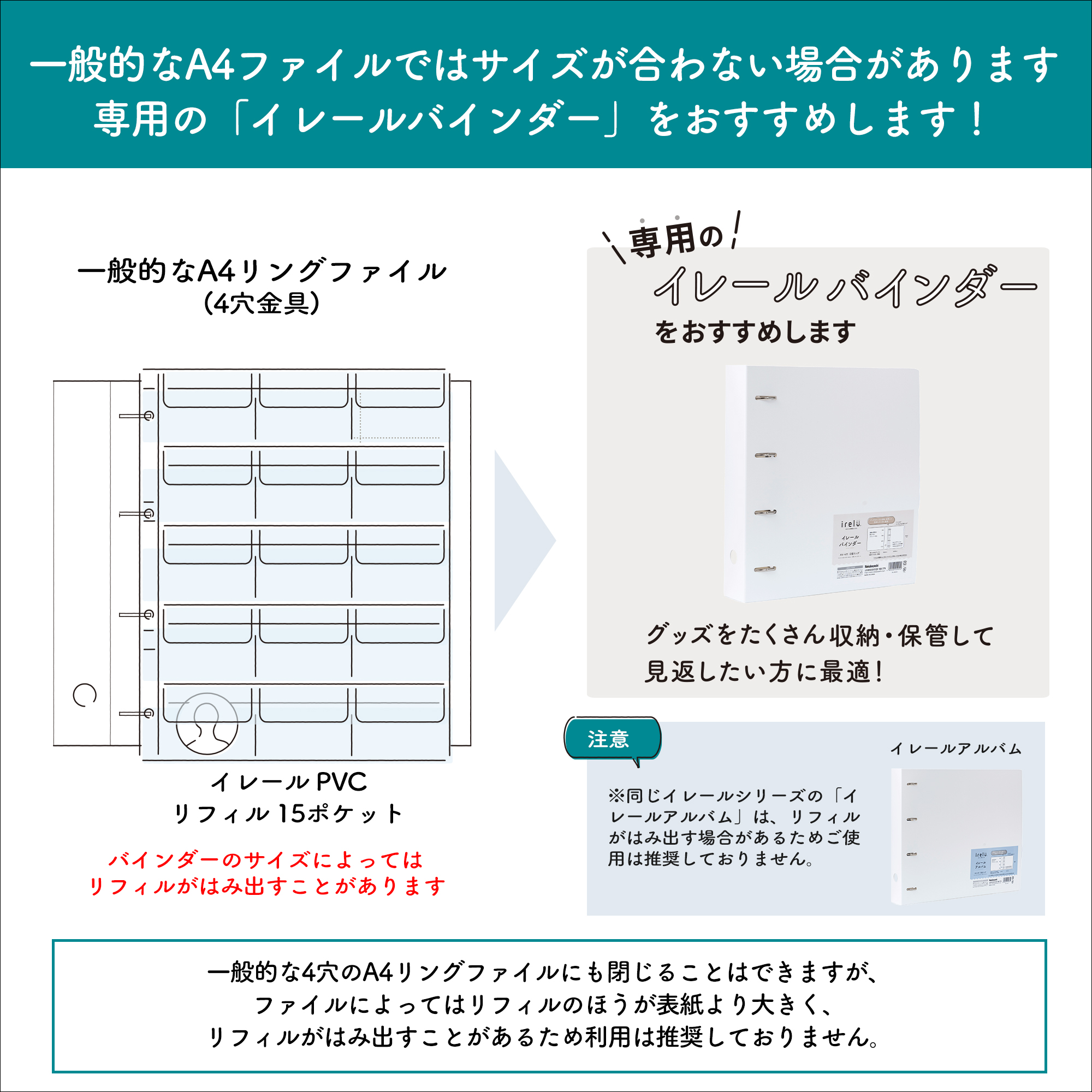 irelu（イレール）PVCリフィル 15ポケット